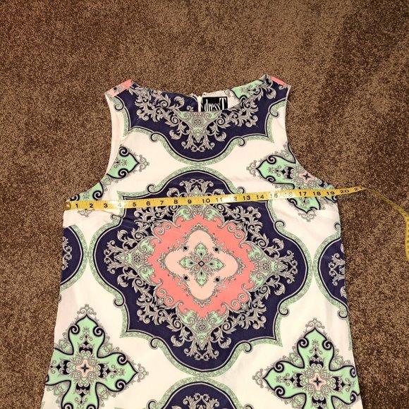 Dress T Paisley Print Sleeveless Shift Dress Size 10 - Picture 6 of 8